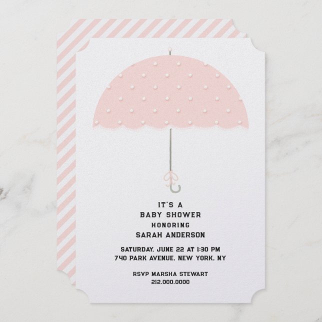 Invitations de douche pour bébé (Devant / Derrière)