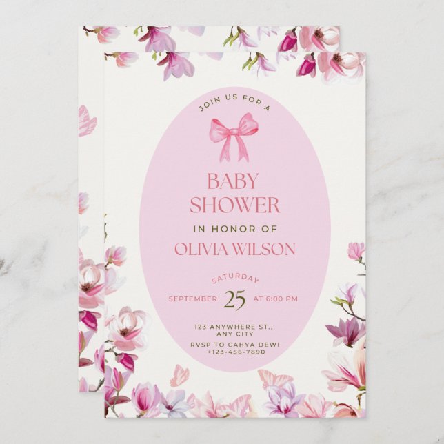 Invitations de douche pour bébé (Devant / Derrière)