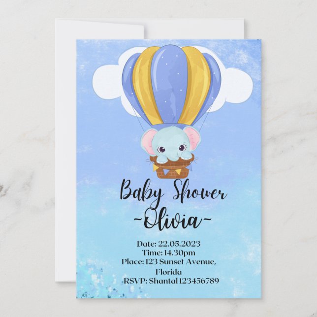 Invitations de douche pour bébé (Devant)