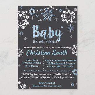 Invitations de douche pour bébé d'hiver pour un ga
