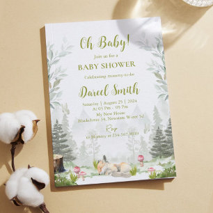 Invitations de douche pour bébé Fox Woodland - For