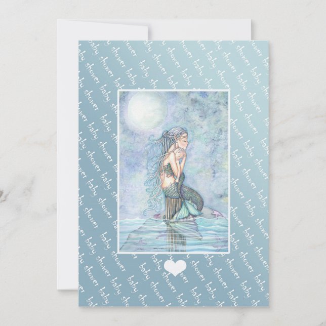 Invitations de douche pour bébé Invitations Sirène (Devant)