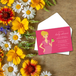 Invitations de douche pour bébé {Rose}