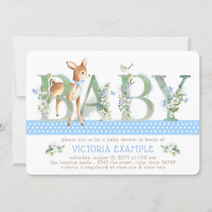 Invitations de douche pour bébés Boy Woodland Deer