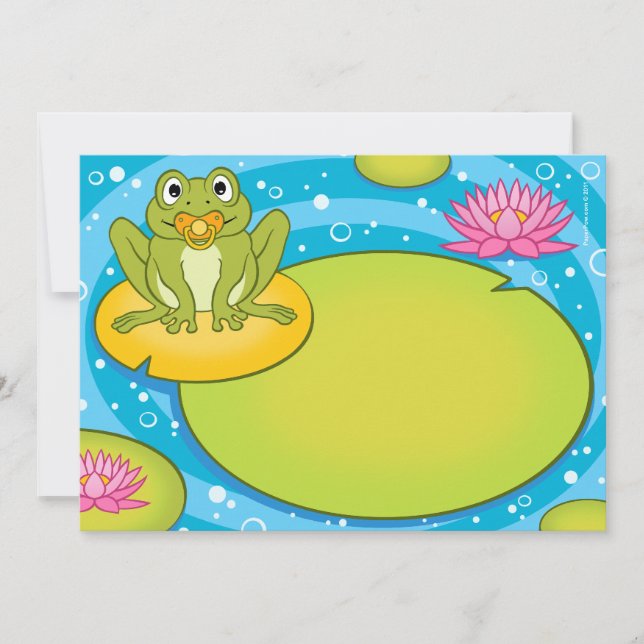 Invitations de douche pour bébés Froggy Pond (Devant)