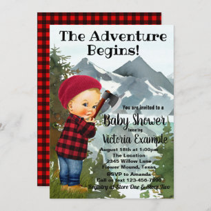 Invitations de douche pour bébés Lumberjack