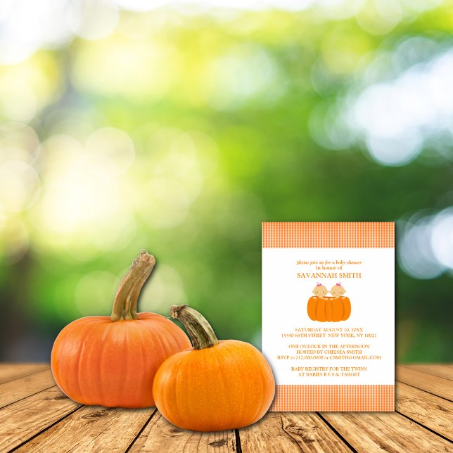 Invitations de douche pour bébés pour filles jumel (Créateur téléchargé)