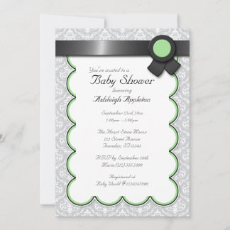 Invitations de douche pour bébés Sage & Grey Damas