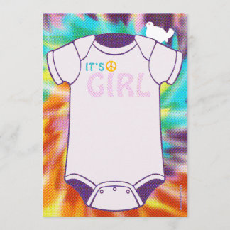 Invitations de douche pour bébés Tie Dye