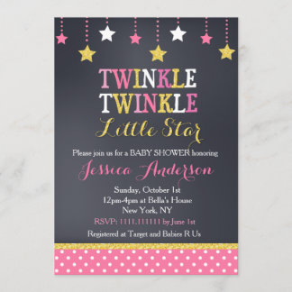 Invitations de douche pour bébés Twinkle Little St