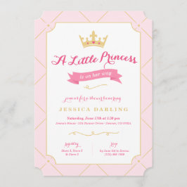 Invitations de douche Princess | Fille rose