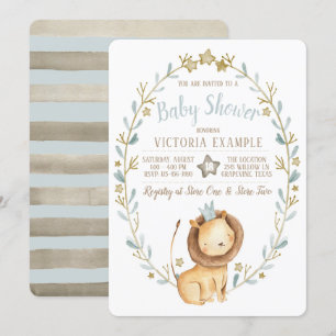 Invitations de douches Lion Baby