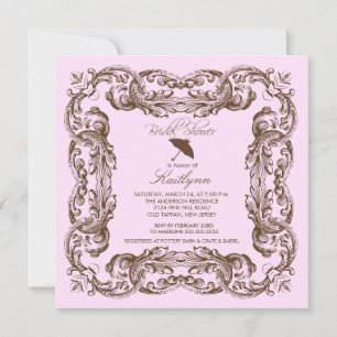 Invitations de douches nuptiales à cadre Vintage B