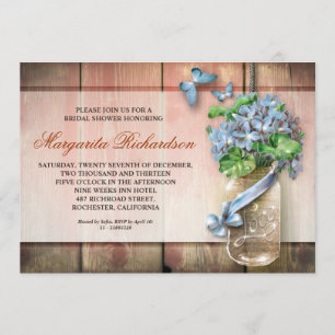 invitations de douches nuptiales à fleurs en bois