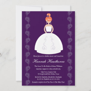 Invitations de douches nuptiales à la tête rouge d