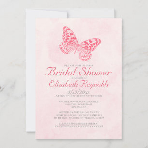 Invitations de douches nuptiales à papillon Vintag
