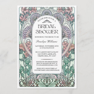 Invitations de douches nuptiales Art nouveau V.03