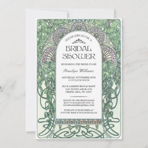Invitations de douches nuptiales Art nouveau V.05