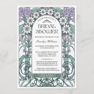 Invitations de douches nuptiales Art nouveau V.06