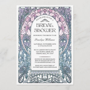 Invitations de douches nuptiales Art nouveau V.08