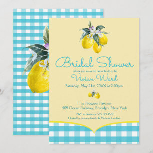 Invitations de douches nuptiales au citron vibrant