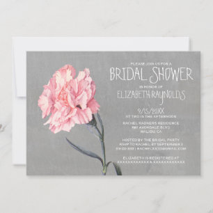 Invitations de douches nuptiales Carnations