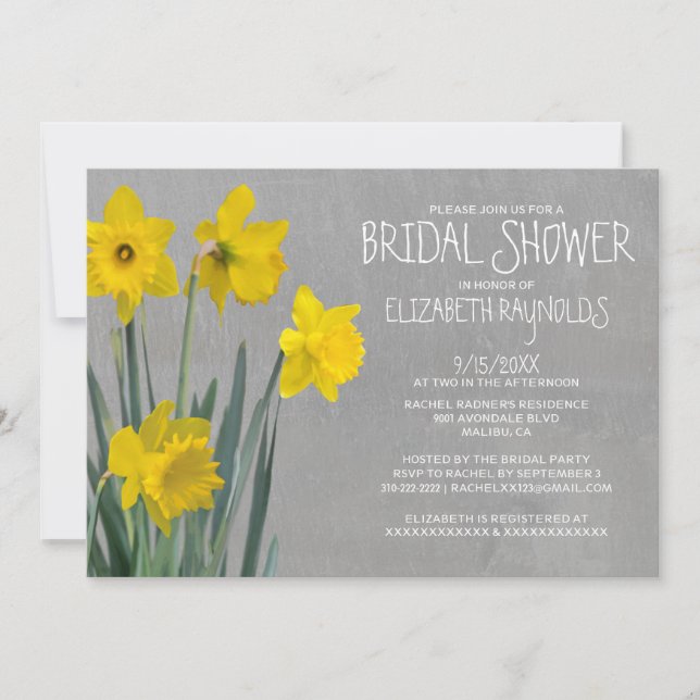 Invitations de douches nuptiales Daffodil (Devant)