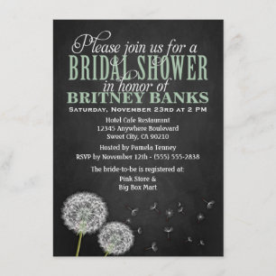 Invitations de douches nuptiales de Chalkboard Dan