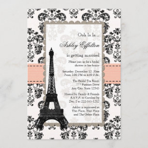 Invitations de douches nuptiales de Coral Peach pa