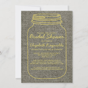 Invitations de douches nuptiales de Mason Jar, Rus