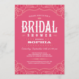 Invitations de douches nuptiales de Paisley Cowgir