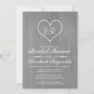 Invitations de douches nuptiales de pays gris