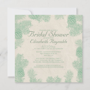 Invitations de douches nuptiales de pin blanc