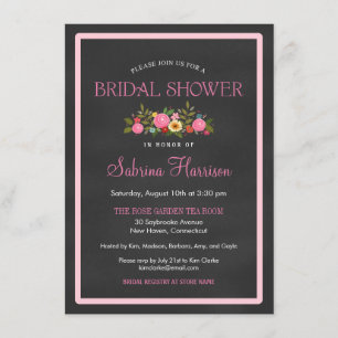 Invitations de douches nuptiales de style tableau