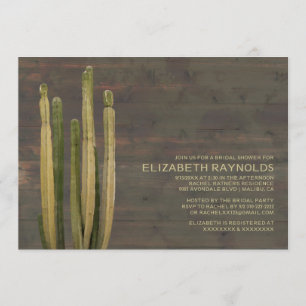 Invitations de douches nuptiales de Western Cactus