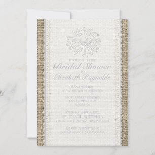 Invitations de douches nuptiales en dentelle Vinta
