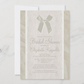 Invitations de douches nuptiales en lin de Bow Vin