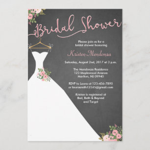 Invitations de douches nuptiales en tableau noir a