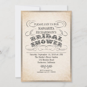 Invitations de douches nuptiales en typographie vi