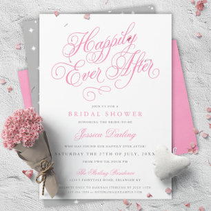 Invitations de douches nuptiales Fairytale en rose