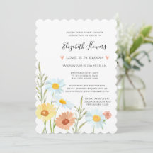 Invitations de douches nuptiales fleurs sauvages