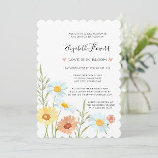 Invitations de douches nuptiales fleurs sauvages