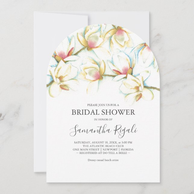 Invitations de douches nuptiales florales (Devant)