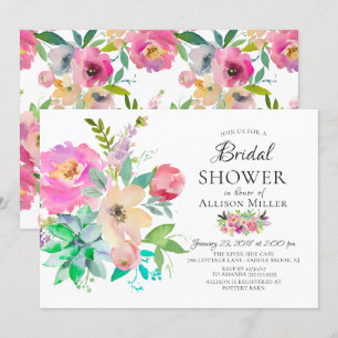 Invitations de douches nuptiales florales aux coul