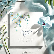 Invitations de douches nuptiales Florales Bleues