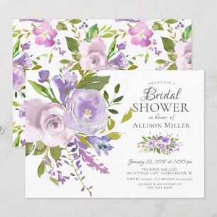 Invitations de douches nuptiales florales Lavender