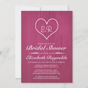 Invitations de douches nuptiales Fuchsia Country