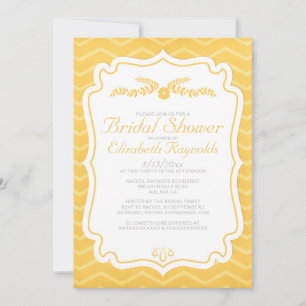 Invitations de douches nuptiales Gold Chevron