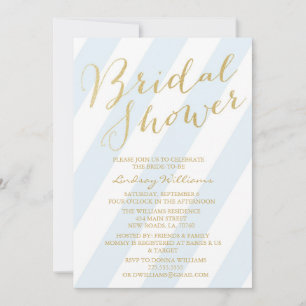 Invitations de douches nuptiales Gold Parties scin