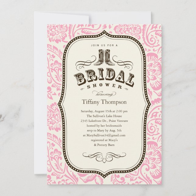 Invitations de douches nuptiales par pays (Devant)